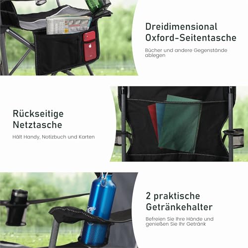 Thumbnail 6 de HIGH POINT SPORTS Campingstuhl Faltbar Angelstuhl – Stabiles Klappdesign, 160 kg Belastung
