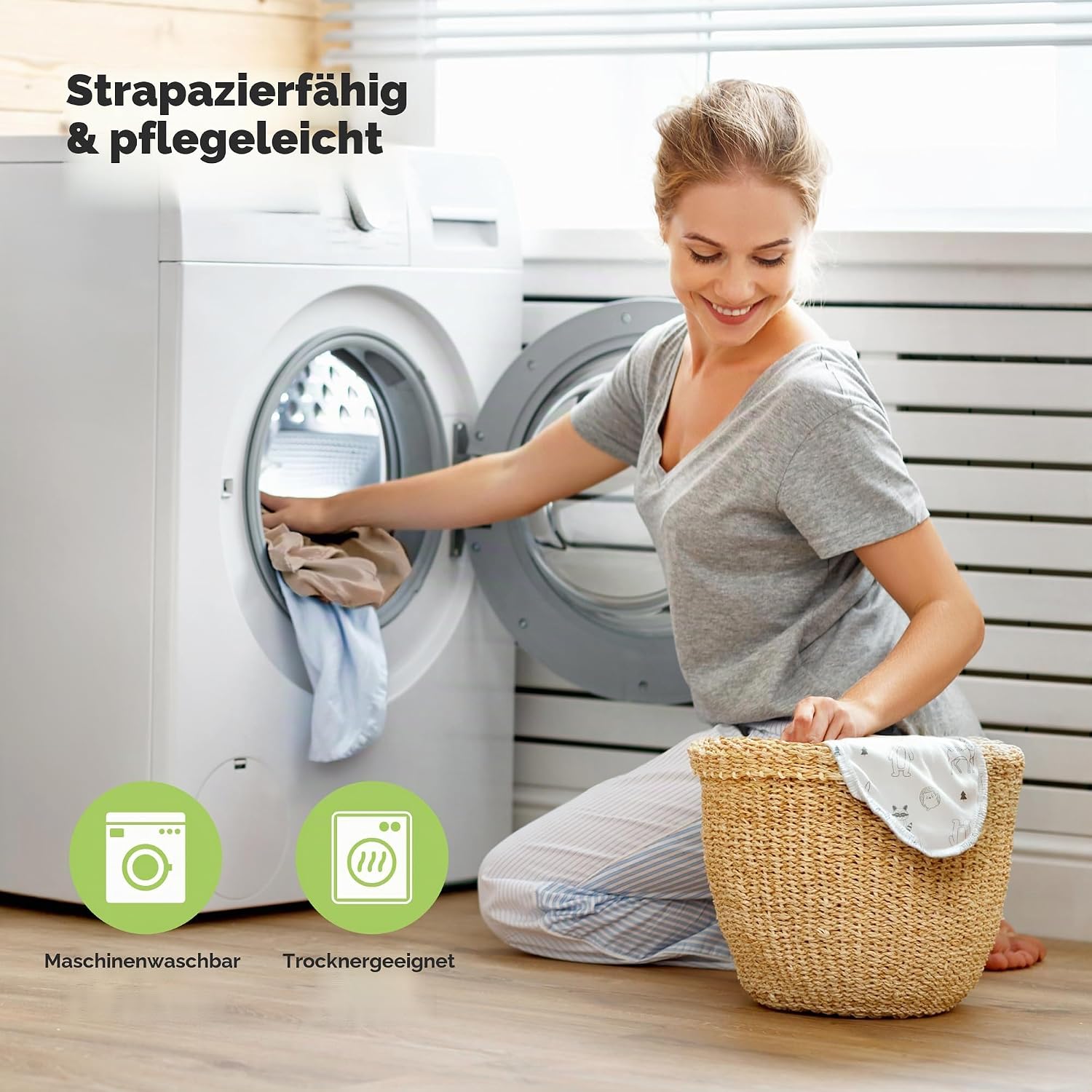 Thumbnail 6 de Baby Spannbettlaken 70x140 im 2er-Pack – atmungsaktives Jersey-Baumwoll-Spannbettlaken für Baby- und Kleinkindbetten (Woodland)