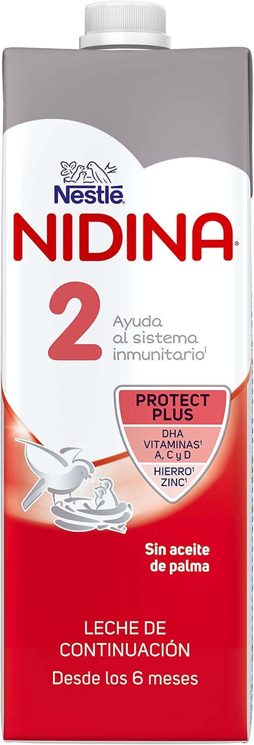 Detalle 2 de Nestlé Nidina 2 Leche de continuación líquida para bebés 4x1L
