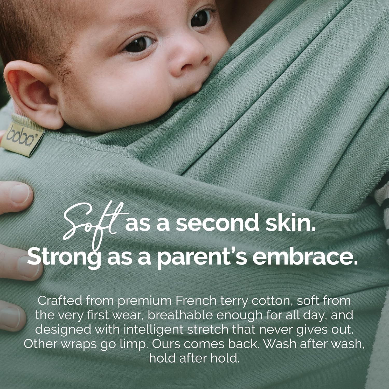 Thumbnail 3 de Boba Baby Wrap Carrier – Original Baby Sling Carrier (7–35 lbs) in Sage Green
