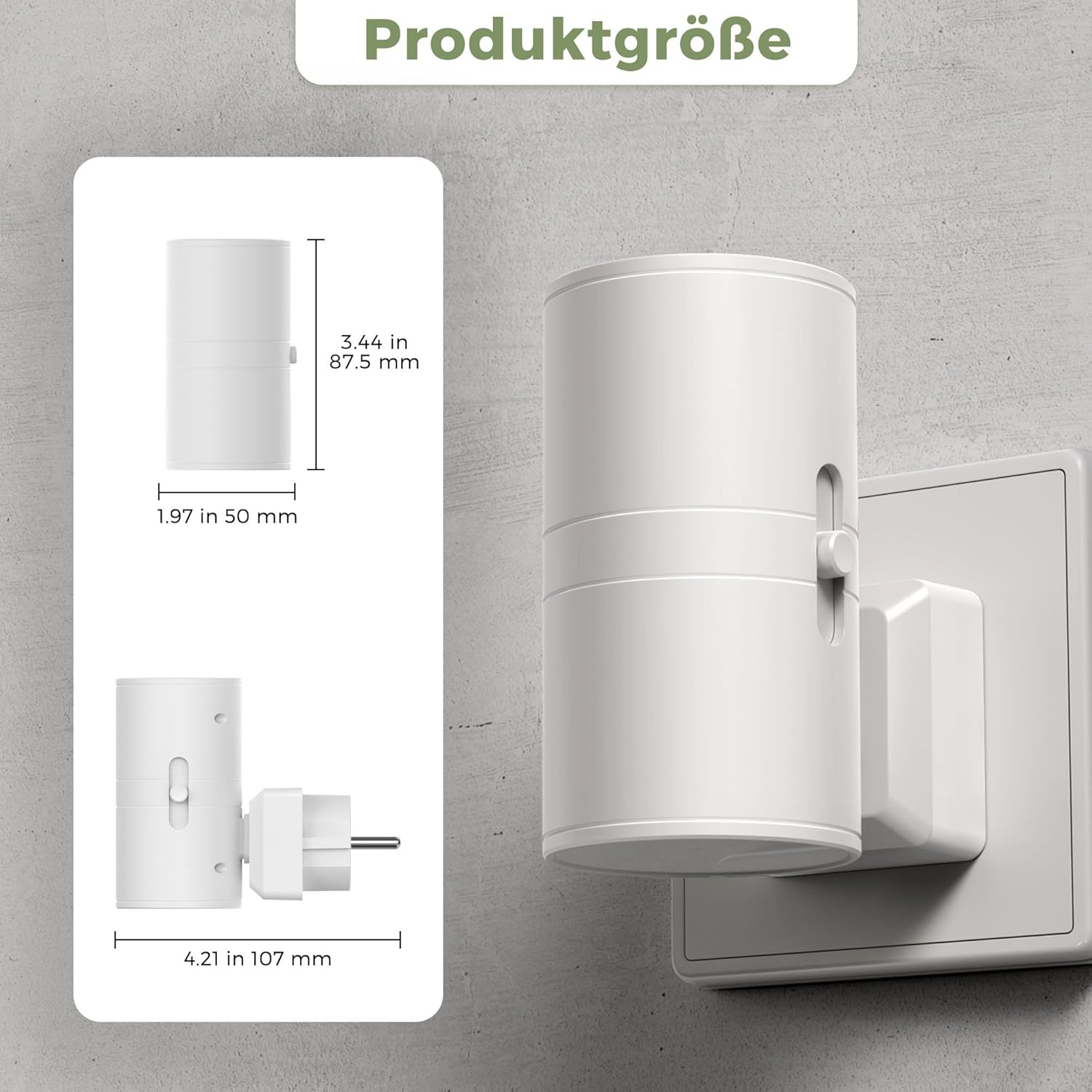 Thumbnail 6 de LOHAS-LED 2er-Nachtlicht Steckdosen-Set| Dimmbar 0–100% mit Dämmerungssensor, 3000K Warmweiß, kompakte Wandlampe im Retro-Design