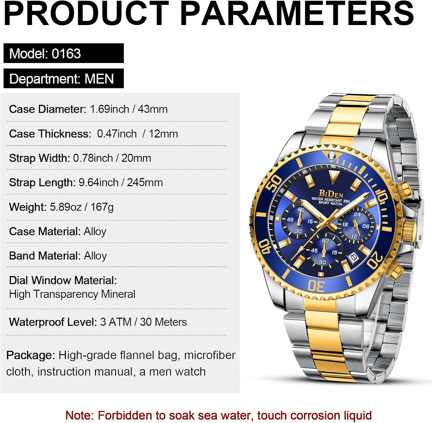 Thumbnail 6 de HANPOSH montre chronographe 3 ATM