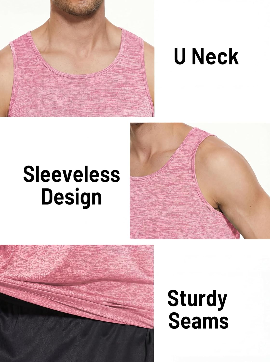 Detalle 2 de MAGCOMSEN Herren Tank Tops Leichtes Quick-Dry Achselshirt (Ärmellos) für Sport & Outdoor