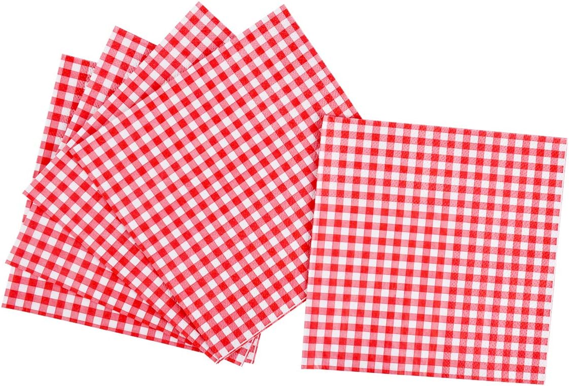 Thumbnail 5 de Gatherfun Gingham Red and White Party Supplies — Disposable Tableware Set for 25