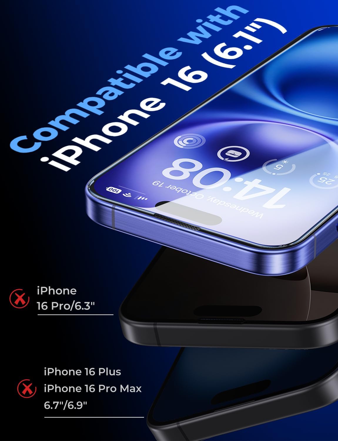 Detalle 2 de MAGIC JOHN iPhone 16 screen protector 6.1 inch