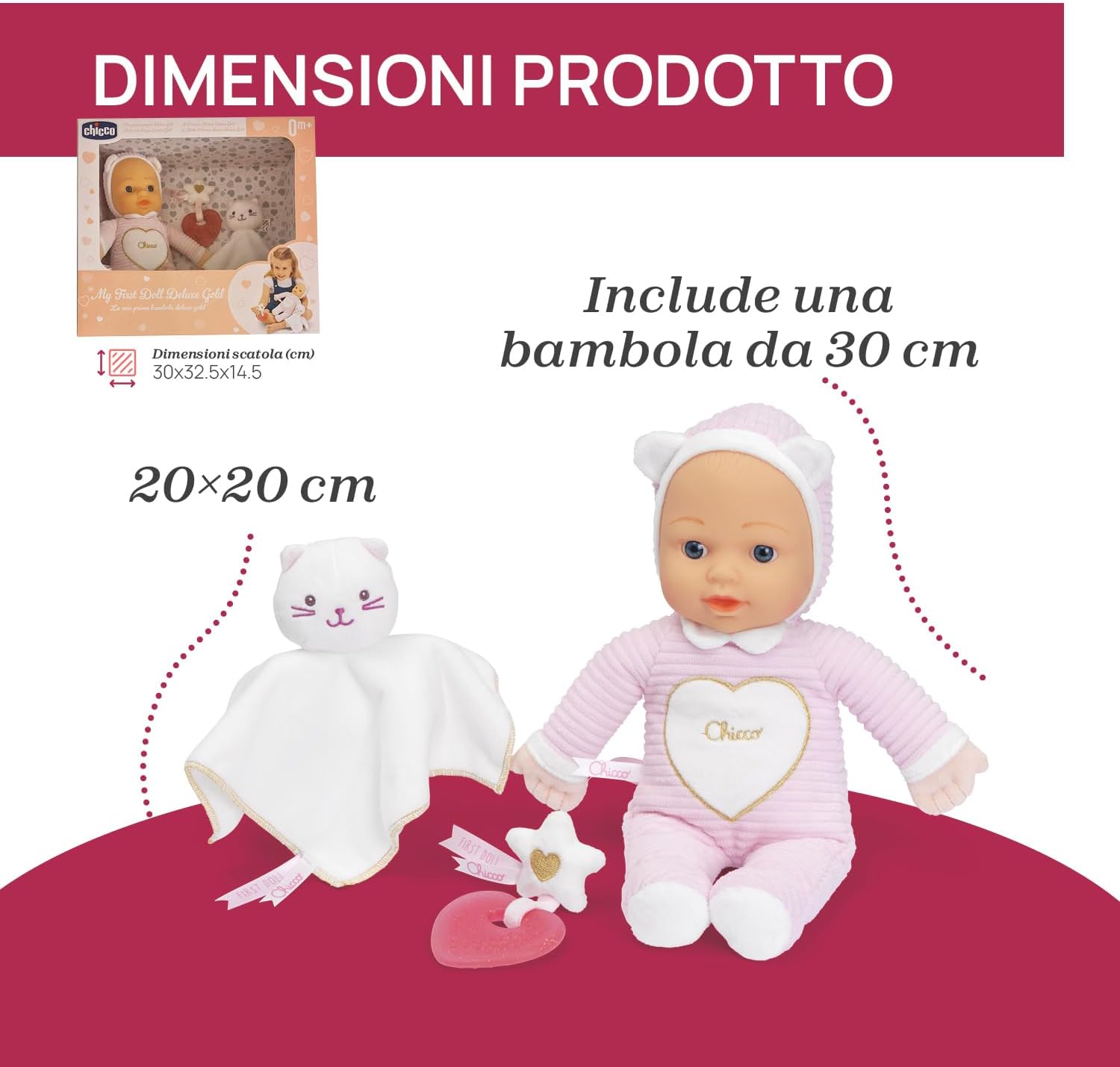 Thumbnail 6 de Chicco Set Regalo Nascita: Bambola Morbida, Doudou Gattino e Dentinale Glitterato