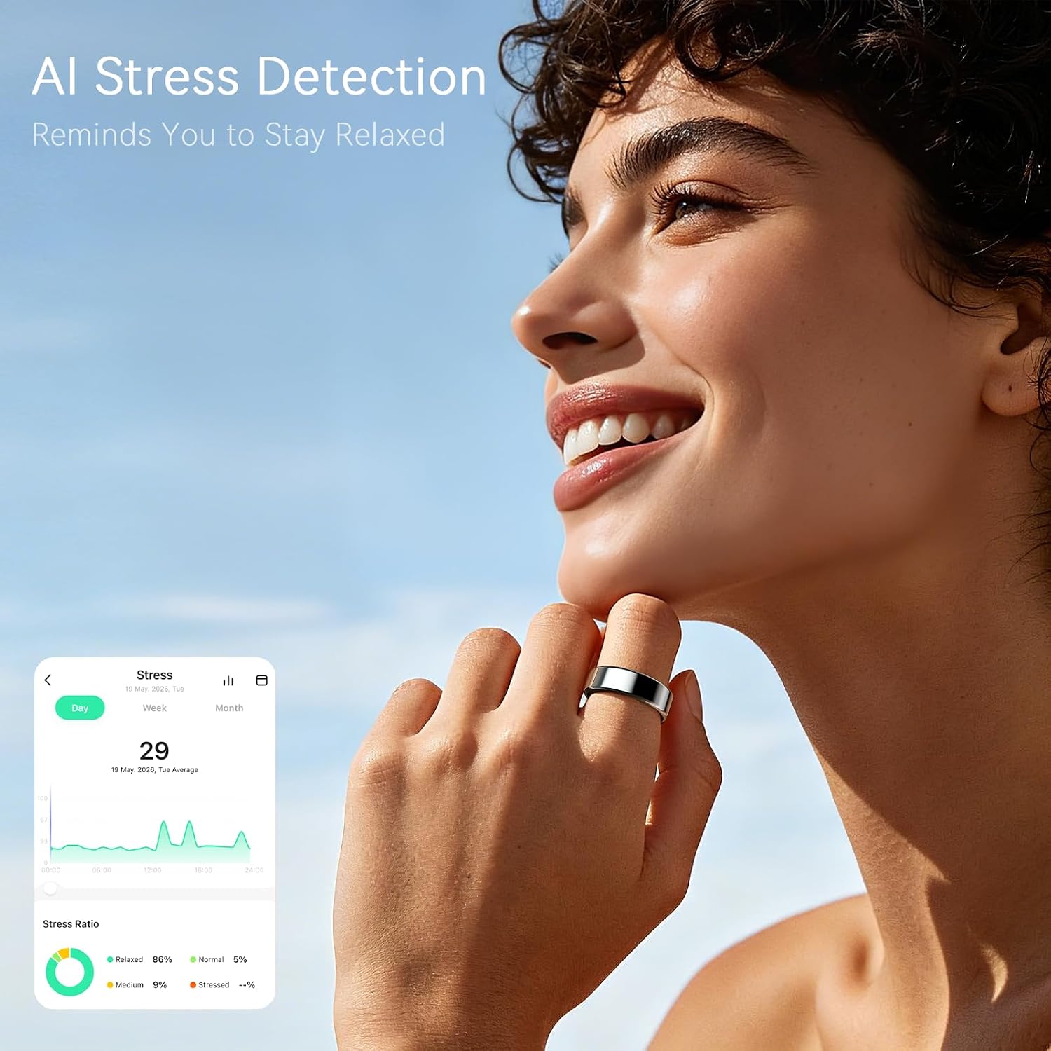 Thumbnail 5 de VANBERRAY well 1 BL 9 Smart Ring, Black Size 9, Sleep and Health Tracking