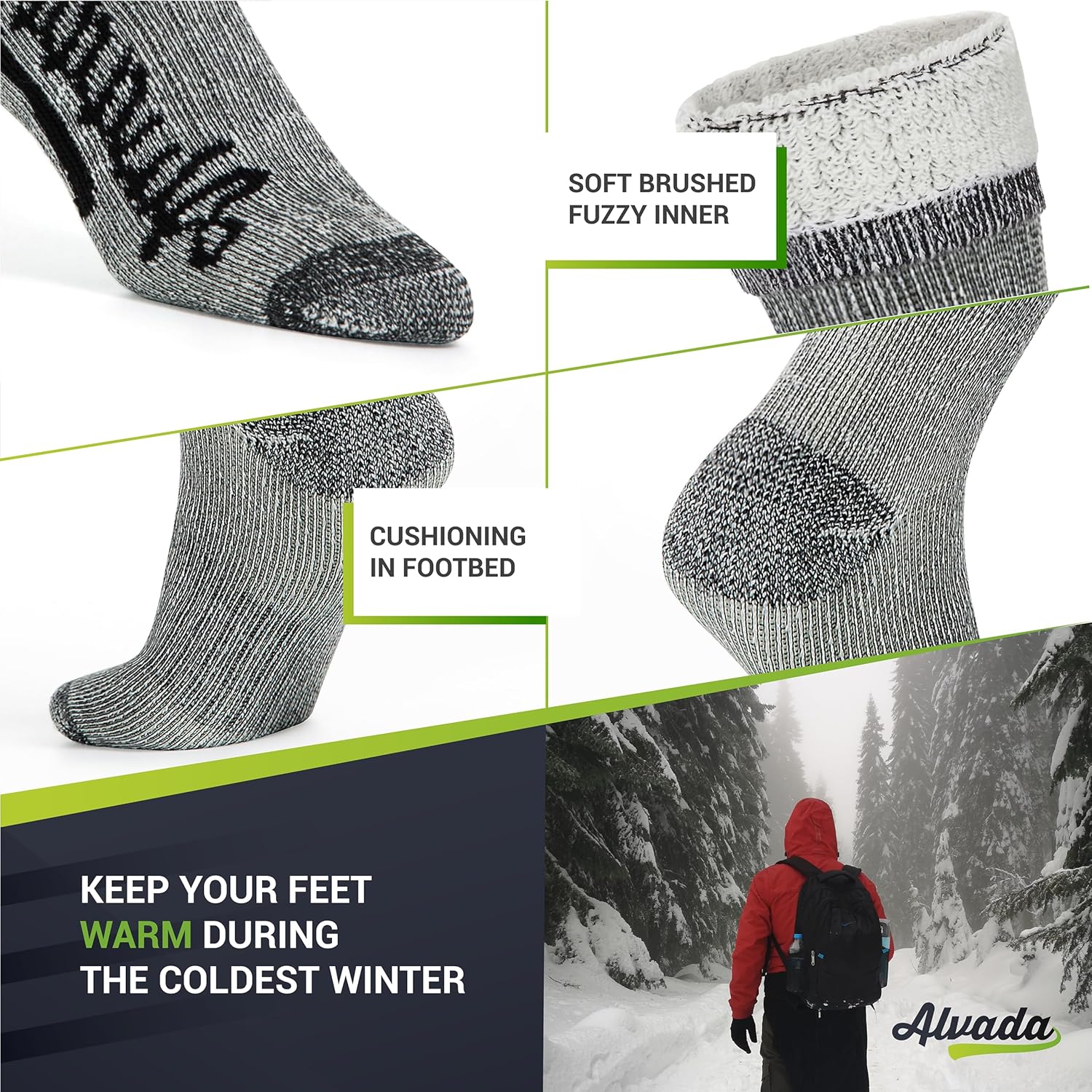 Thumbnail 3 de Alvada Merino Wool Hiking Socks 3-Pack