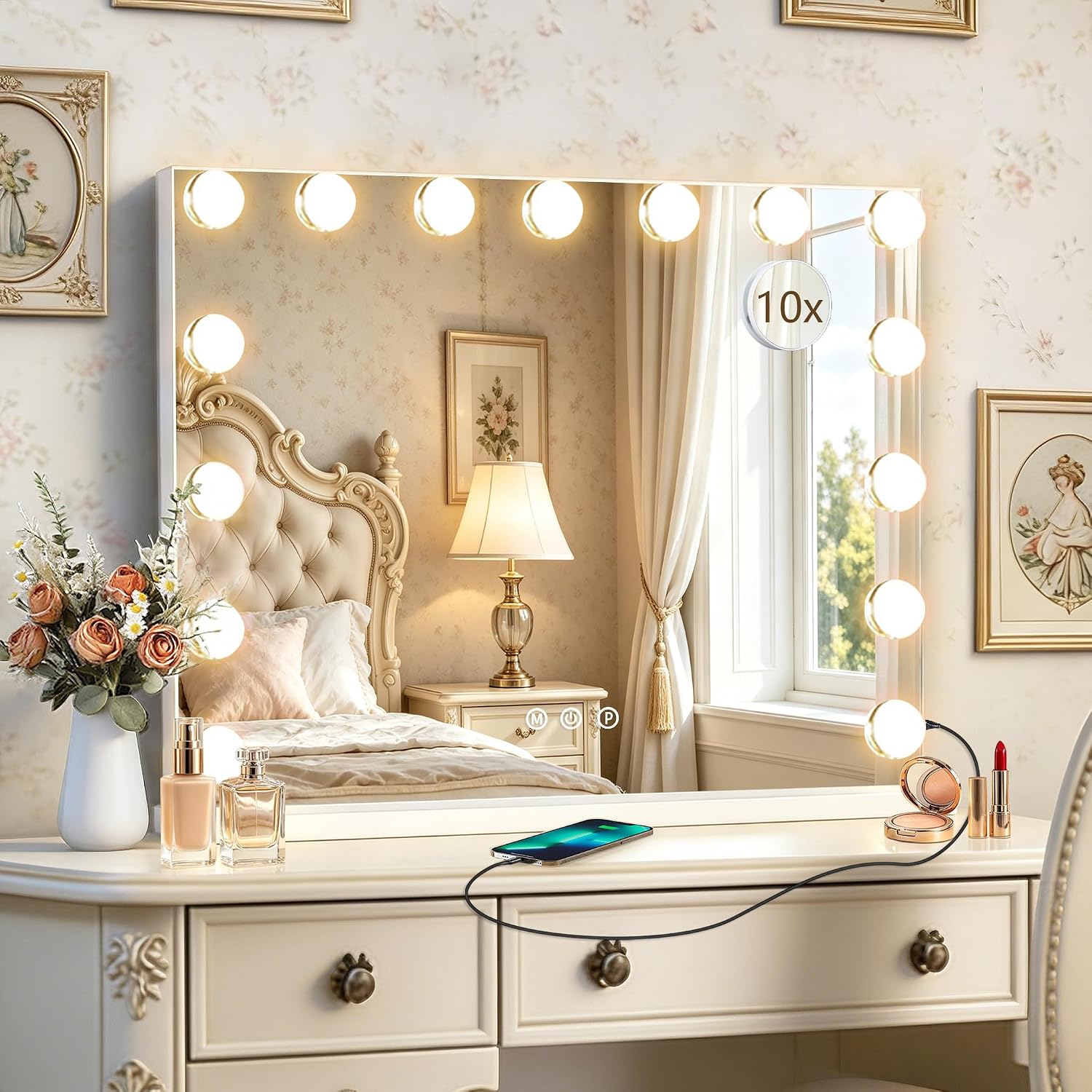 Detalle de Ratsamee Hollywood Vanity Mirror 23" with 15 bulbs