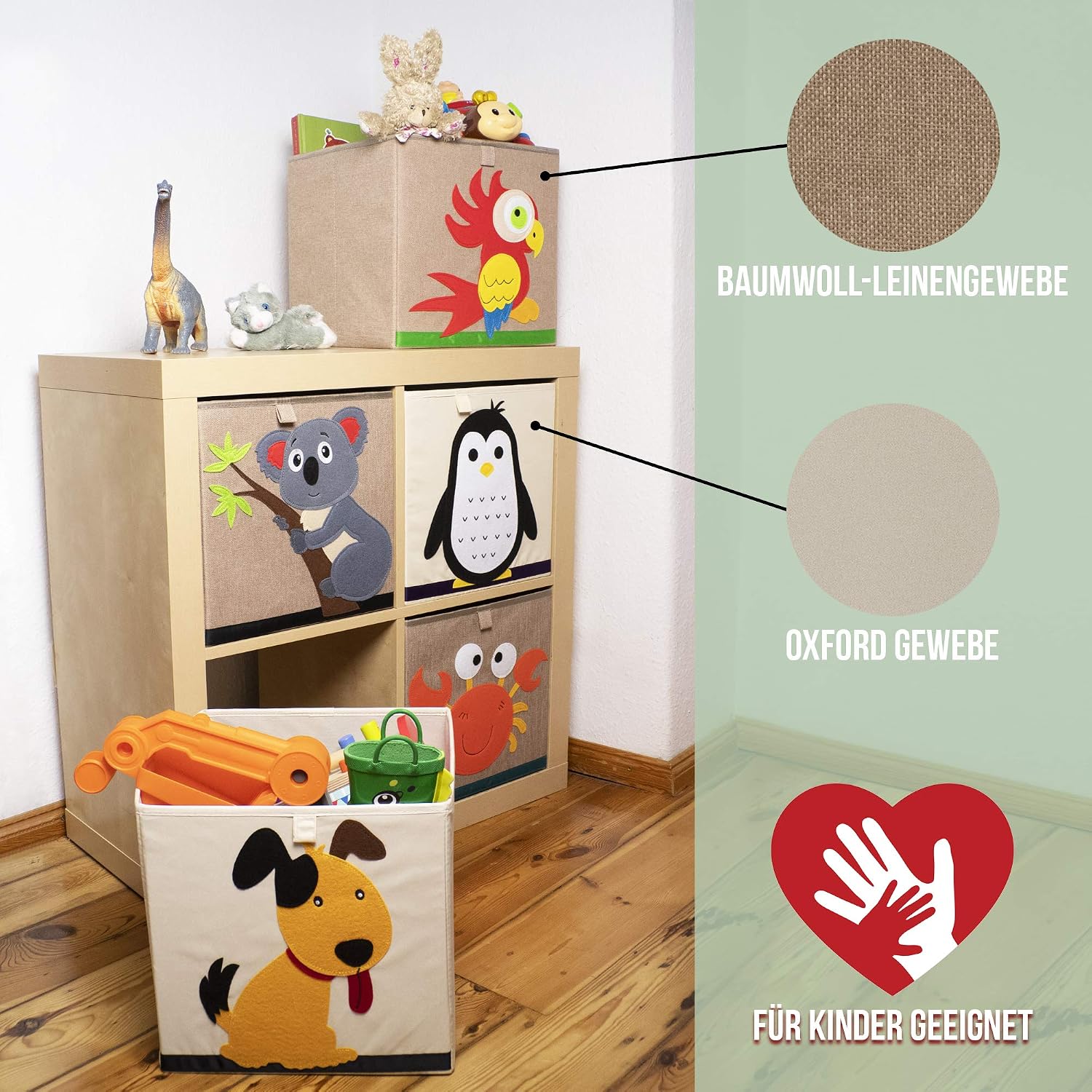 Detalle de LIFENEY Aufbewahrungsbox Kinder 33x33x33 cm