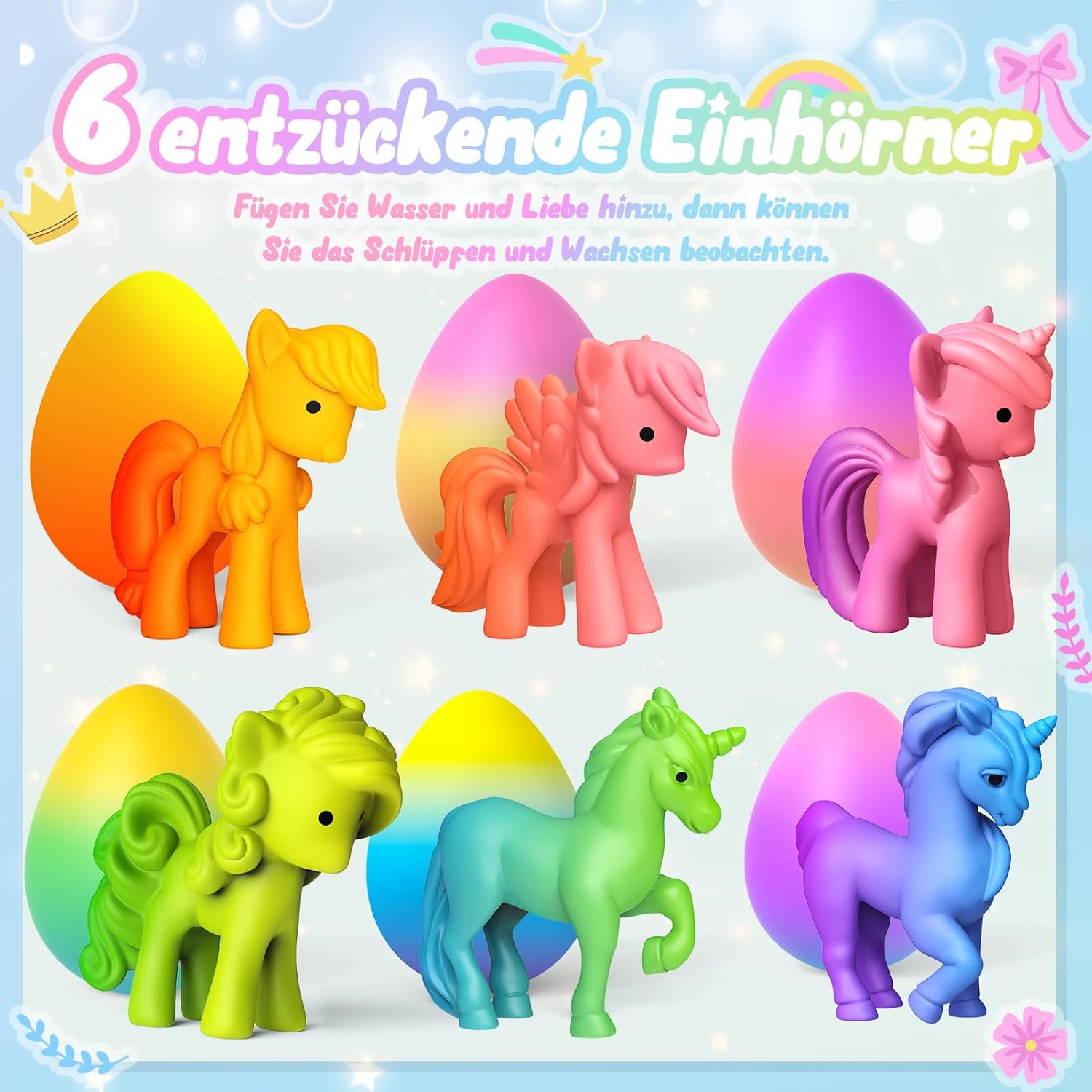 Thumbnail 2 de iKidiki Einhorn-Geschenke: Regenbogen-Eier mit Einhörnern (ab 4 Jahren) als Oster- und Geburtstags-Überraschungsset