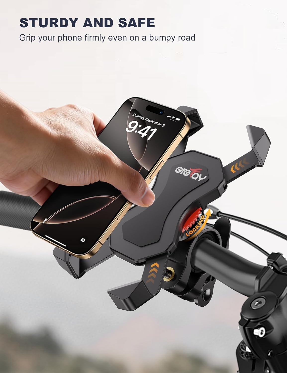Thumbnail 1 de Grefay PB03AC fietstelefoonhouder, 360° draaibaar voor 3,5-6,5 inch