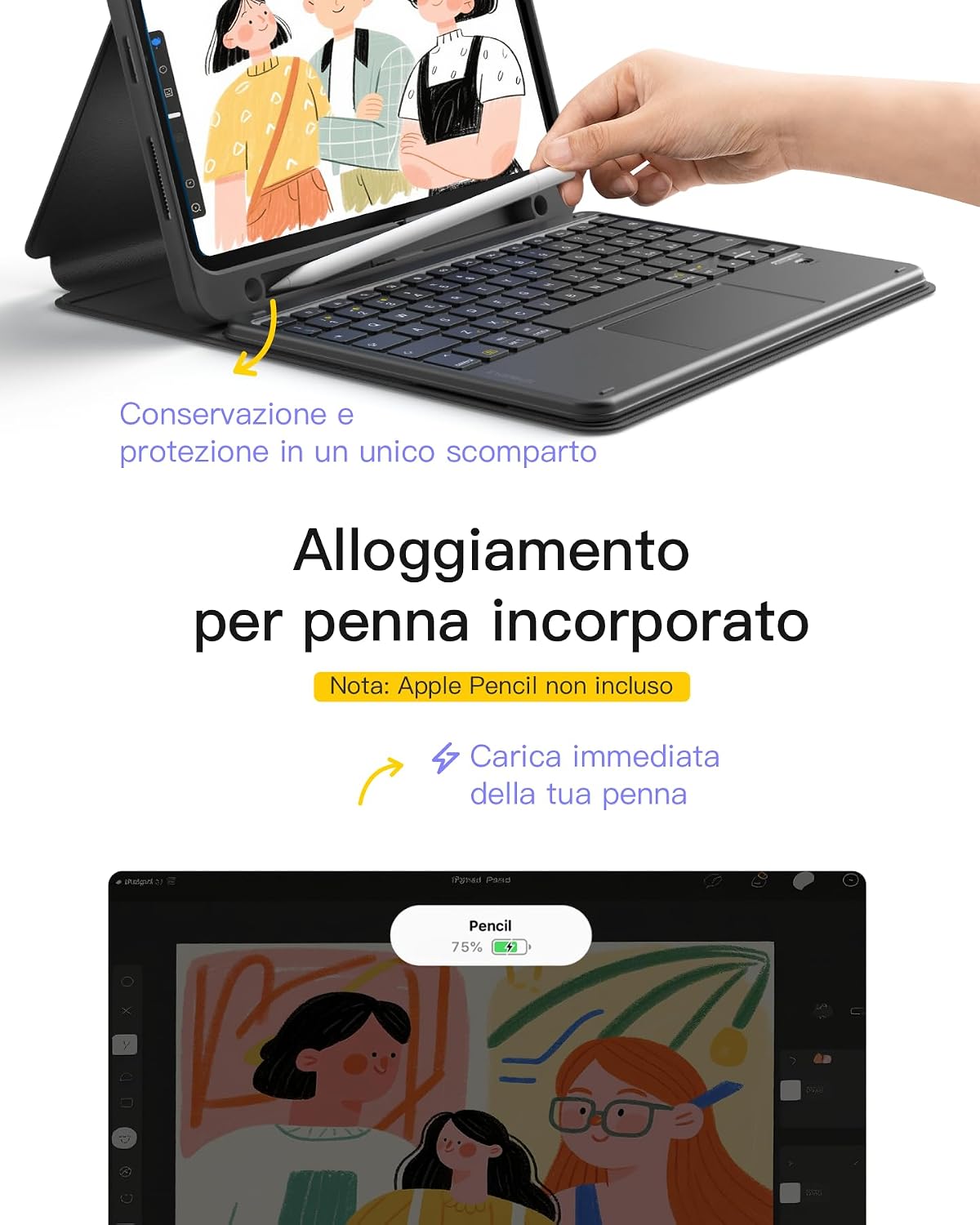 Thumbnail 6 de Inateck Cover iPad con Tastiera e Trackpad: compatibilità estesa e comodità in un unico accessorio