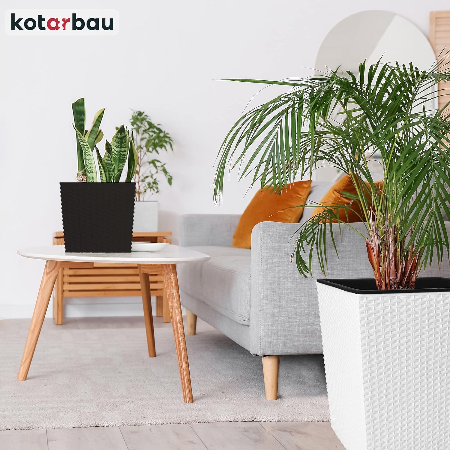 Detalle 2 de KOTARBAU Set 2 vasi rattan 6,8 L, altezza 20 cm