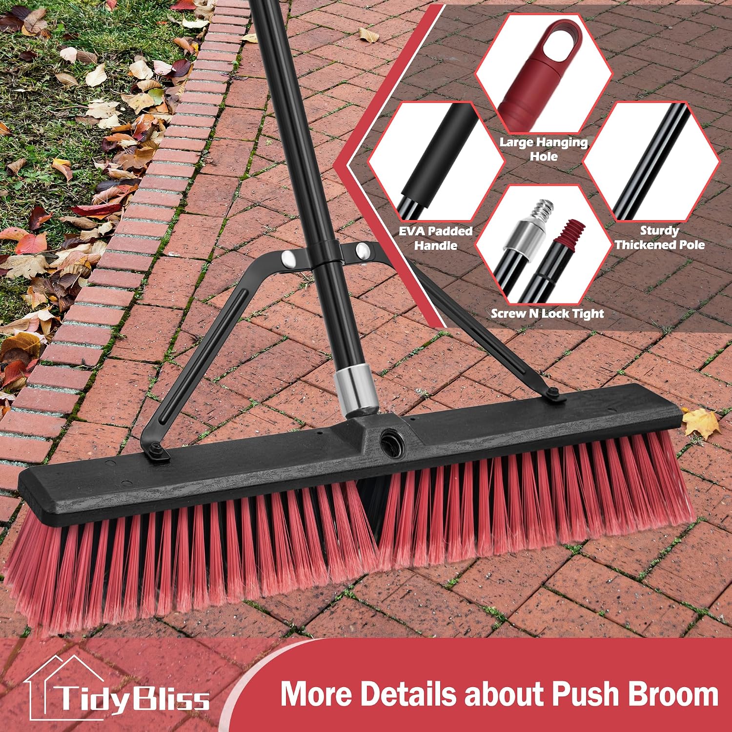 Thumbnail 4 de TidyBliss Balai 60 cm Rouge