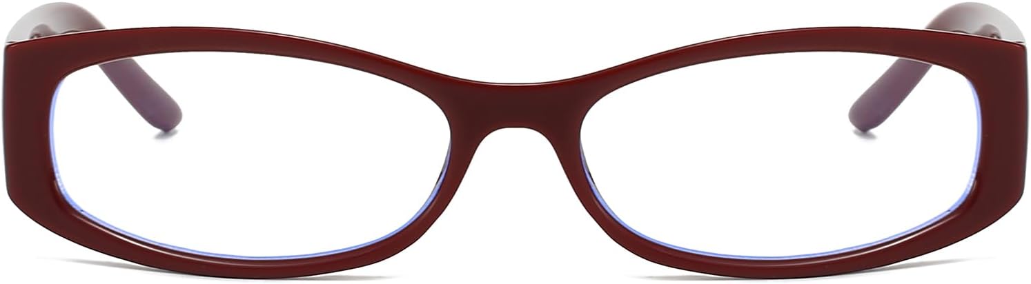Detalle de LJCZKA Oval Blue Light Glasses for Women – Small Oval Y2K Frame, Clear Lenses