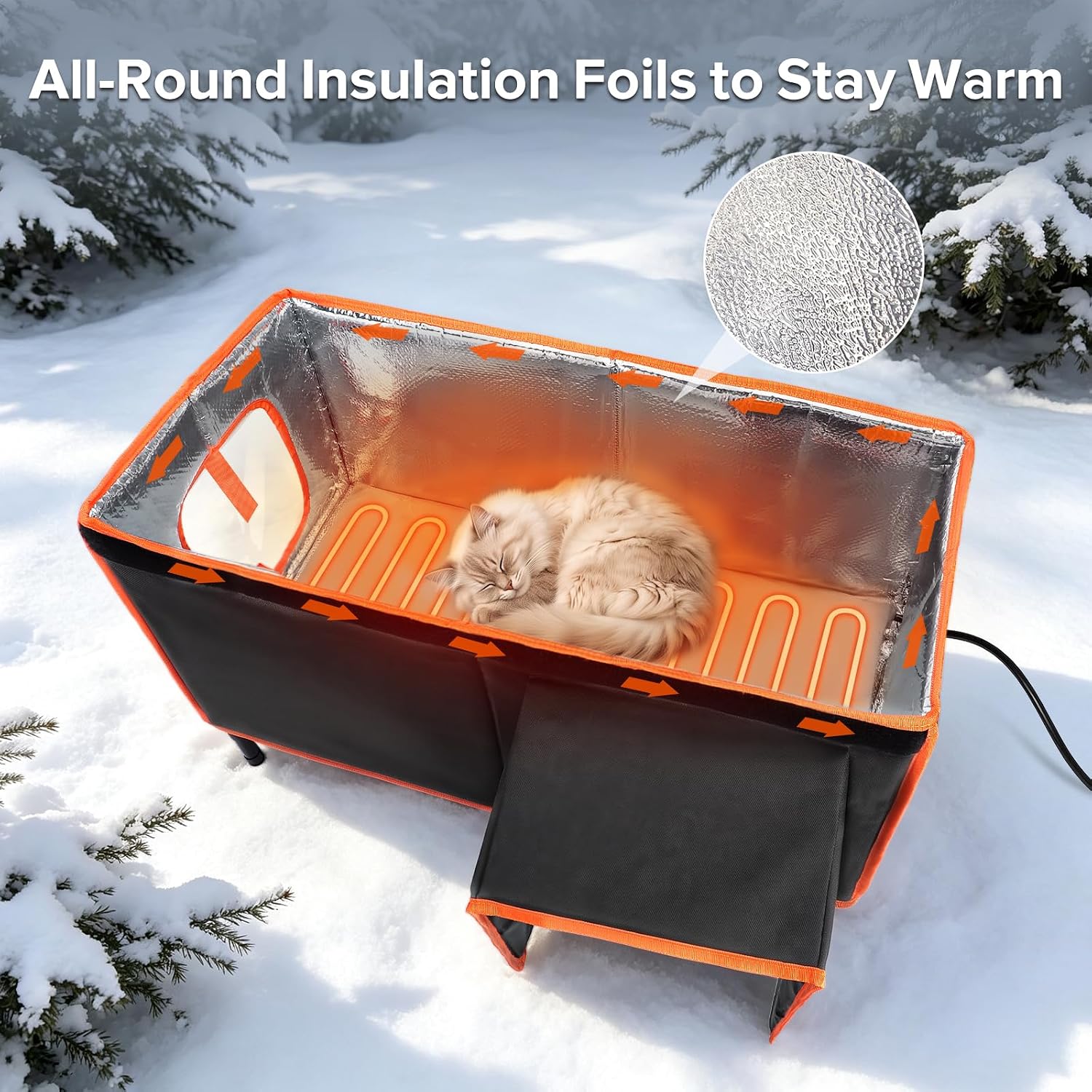 Detalle 2 de SIWA MARY TK-HPP6030T Heated Outdoor Cat House with Heating Pad