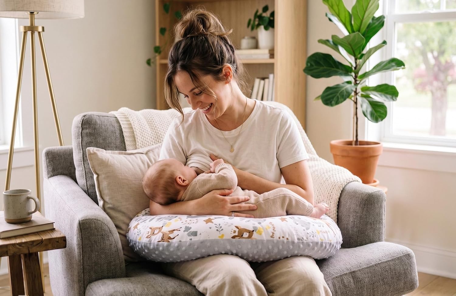 Thumbnail 5 de Totsy Baby Coussin Allaitement et Minky 130 cm – Coussin d’allaitement en forme de C, OEKO-TEX, fait main en UE