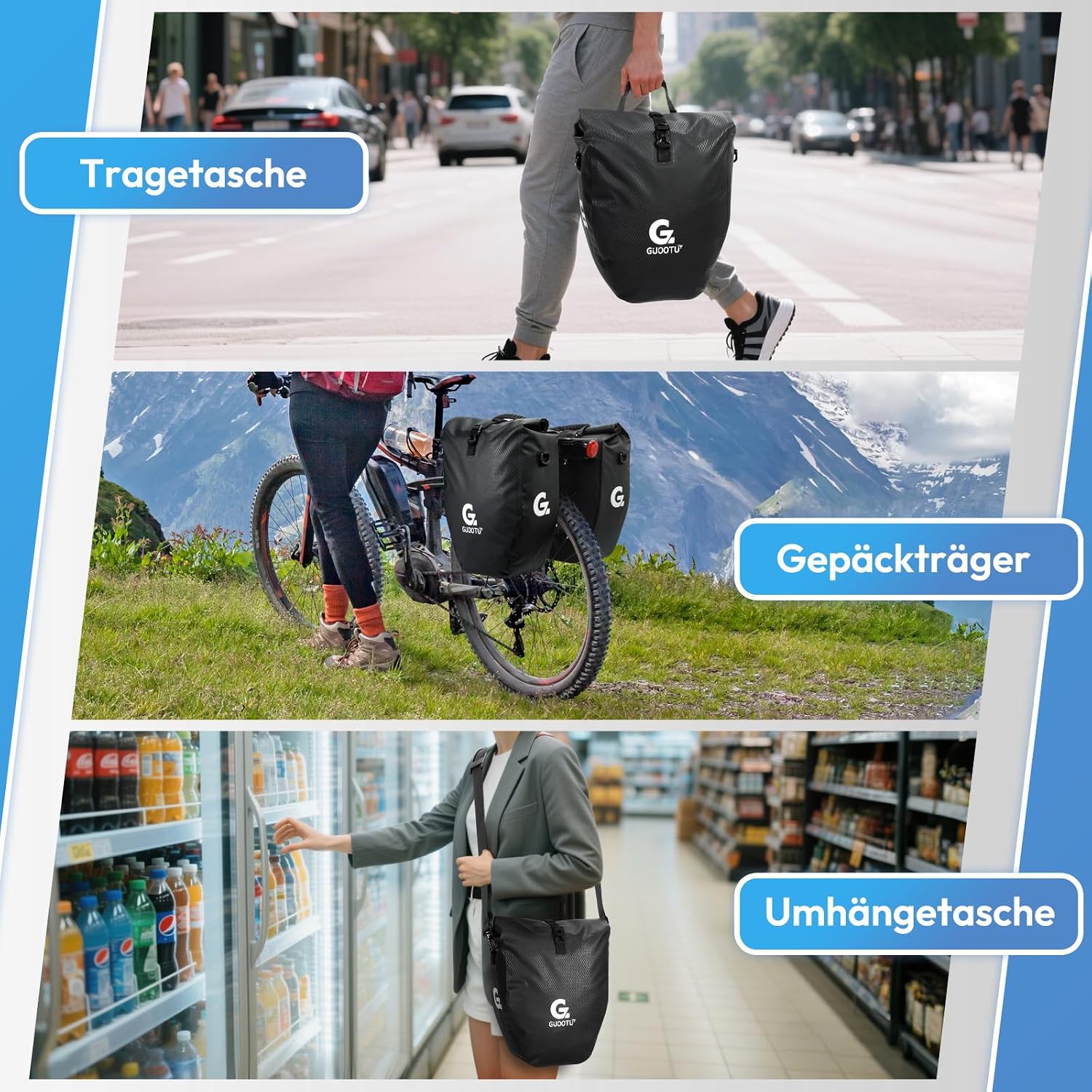 Thumbnail 5 de GUOOTU 2er Set Gepäckträgertaschen 40L