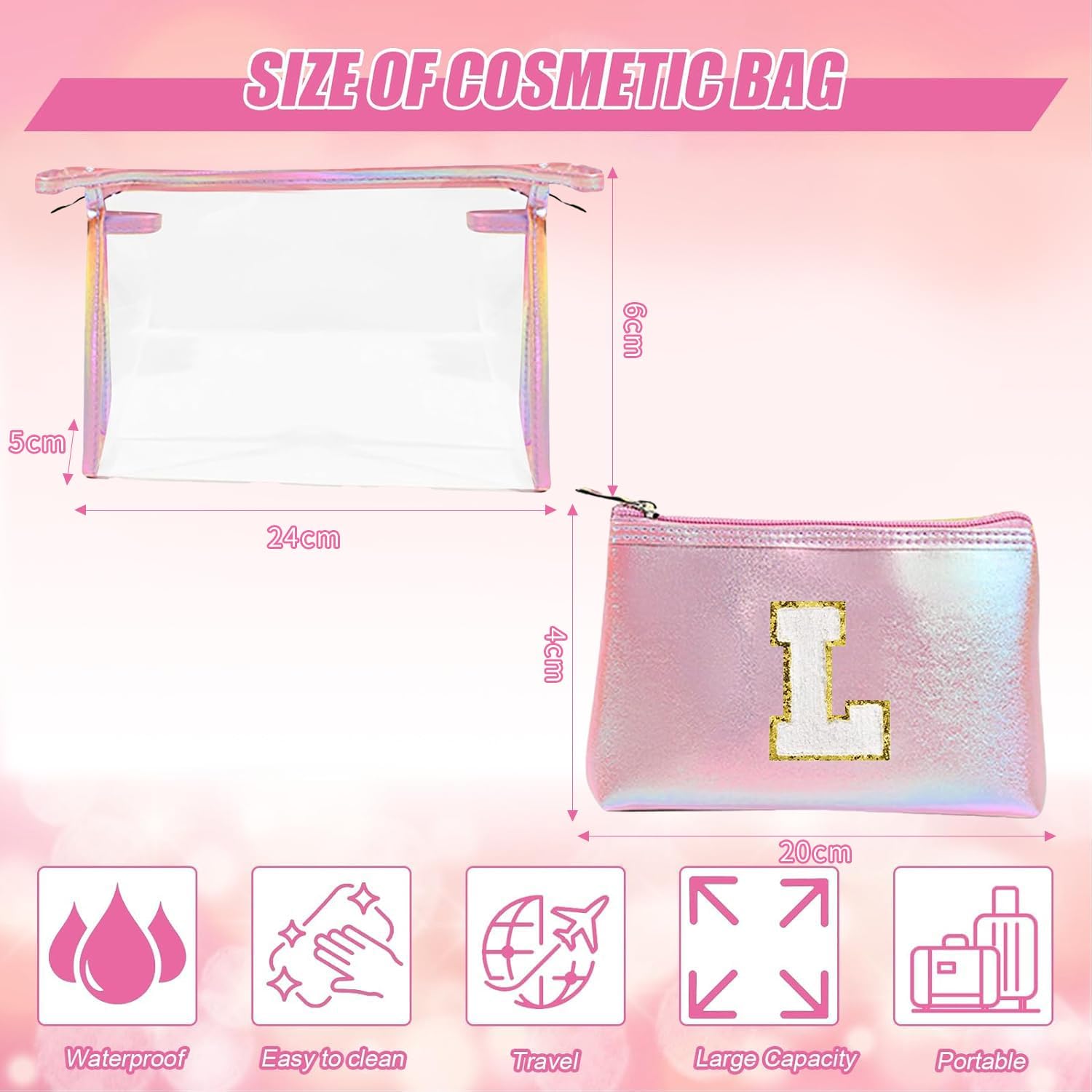 Thumbnail 2 de Coolgaga Transparent Kosmetiktasche für Damen – Reise-Wasserfester Kulturbeutel mit 2 Größen