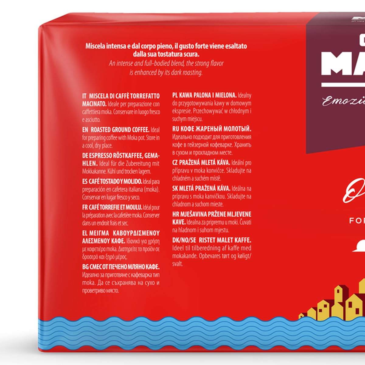 Detalle de Caffè Mauro Torrefazione Gemahlener Kaffee Original Mischung Intensität 10/10 – 1 kg, 4 x 250 g