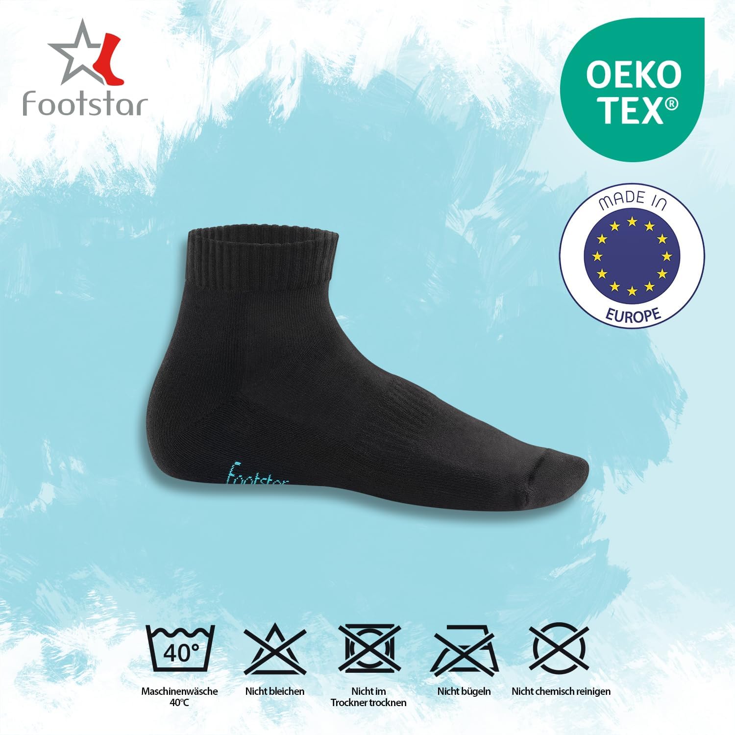 Detalle de Footstar Sneak It! kortskaftade strumpor med frottésula, 8 par