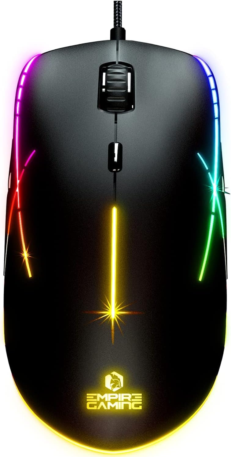 Thumbnail 1 de EMPIRE GAMING X-Blades : souris gamer filaire ambidextre RGB, jusqu’à 6400 DPI et 1000 Hz