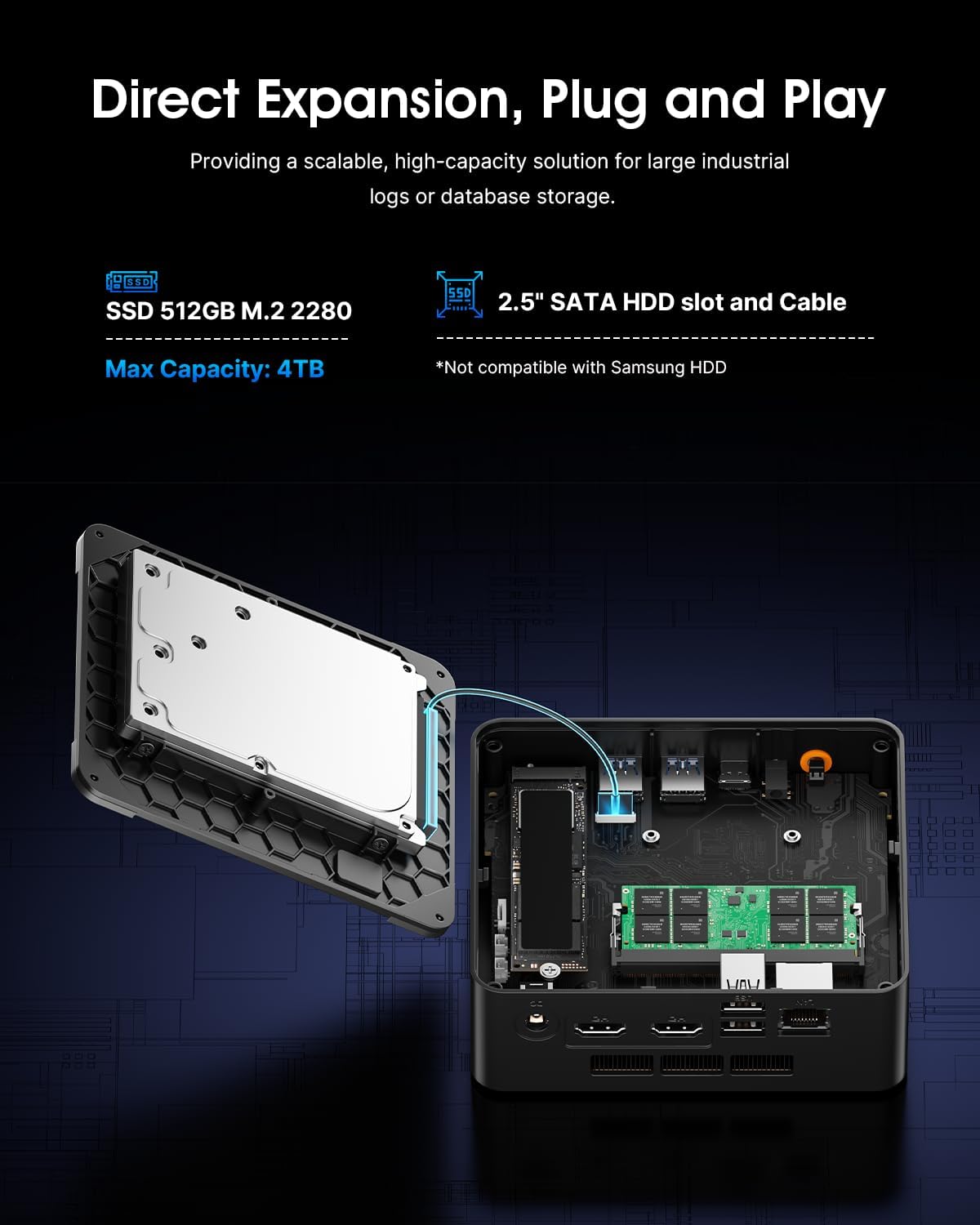 Thumbnail 4 de Origimagic C3 Mini PC Intel Core i3-5005U (15W) with 8GB RAM and 512GB SATA SSD
