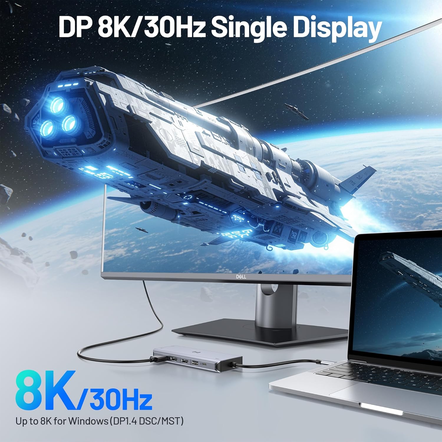 Detalle de USB C DockingStation 13‑in‑1 Laptop‑Dock für 4 Monitore