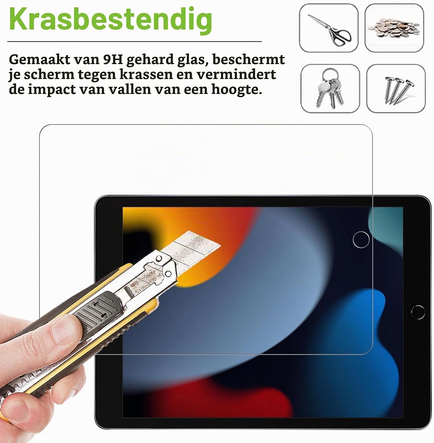 Thumbnail 3 de LKOOZO gehard glazen screenprotector voor iPad 10,2 inch (9e, 8e en 7e generatie), 2 stuks