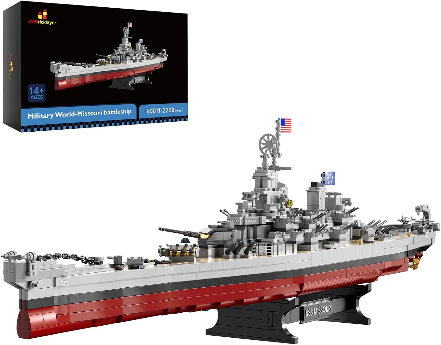 Thumbnail 6 de JMBricklayer 60132 Bismarck, set di costruzione nave da battaglia per adulti (2081 pezzi) con base espositiva