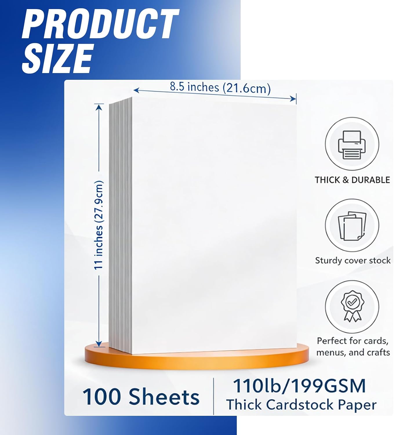 Detalle 2 de WritePads cardstock-index 110 lb Index Cardstock, 8.5 x 11 Inches, 100 Sheets