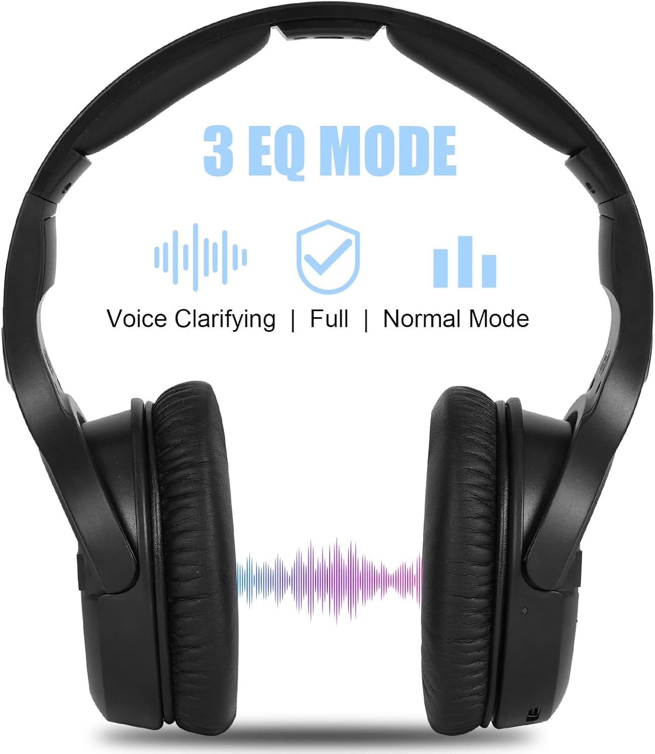 Thumbnail 6 de Cuffie per anziani con pulsanti grandi, cuffie TV wireless 2.4G/Bluetooth 5.3 e stazione di ricarica, nero