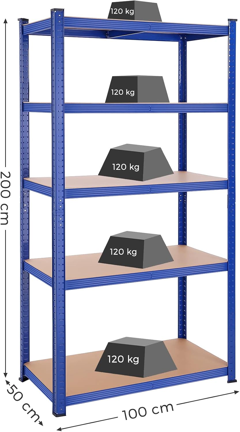 Detalle de SONGMICS GLR050Q01V1 – regał magazynowy, 5 półek, udźwig 600 kg