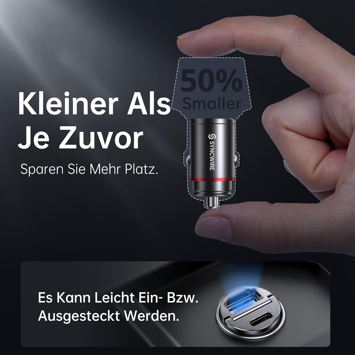 Detalle 2 de Syncwire 60W Zigarettenanzünder Auto Ladegerät 60W