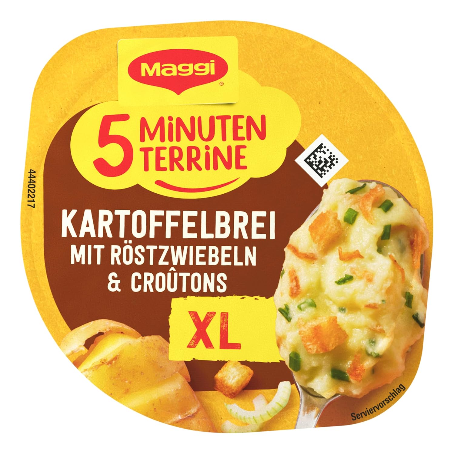 Thumbnail 3 de MAGGI 5 Minuten Terrine XL Kartoffelbrei mit Röstzwiebeln & Croutons – vegetarisch, 8er Pack (8 x 76 g)
