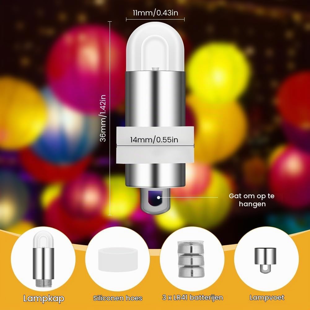 Thumbnail 2 de AUAUY mini-ledlampjes voor lantaarns, set van 30, warmwit en waterdicht