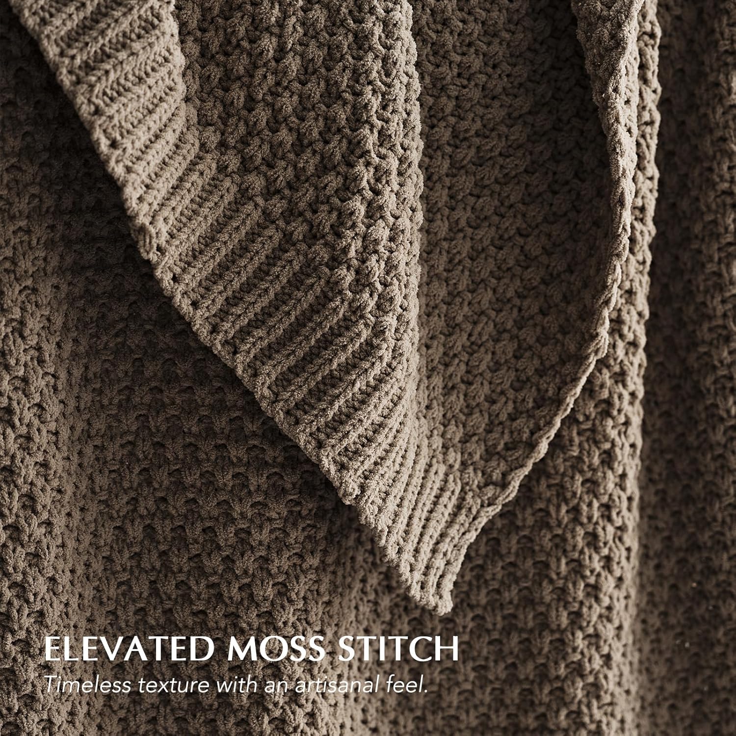 Thumbnail 4 de EVERGRACEHOME Chunky Chenille Knit Throw Blanket – Oversized Moss Stitch Cozy for Sofa or Bed
