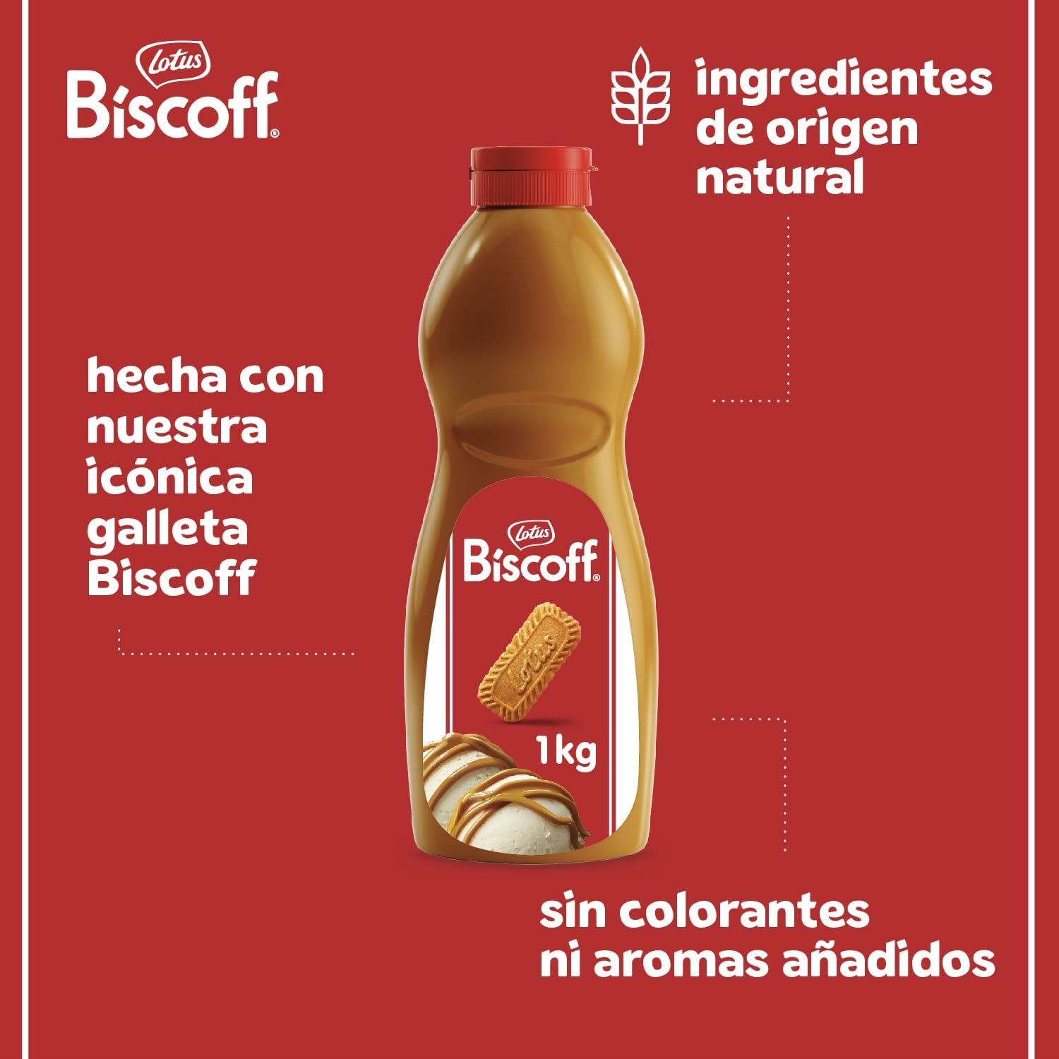 Detalle 2 de Biscoff Lotus Topping Vegano para Postres 1kg 🍪