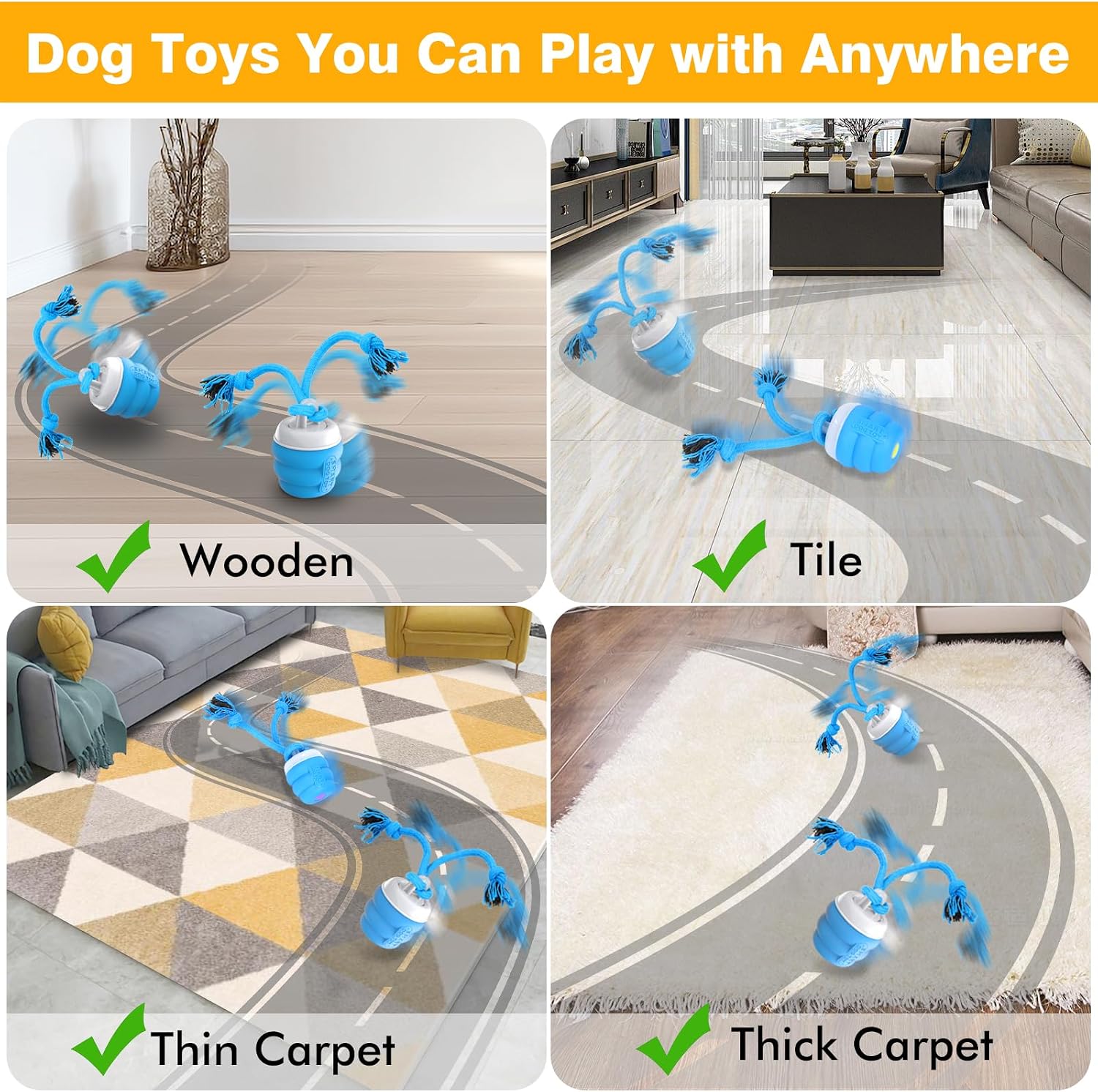 Detalle de PUHOHUN Interactive Dog Toys: Smart Automatic Moving Ball for Small to Medium Dogs