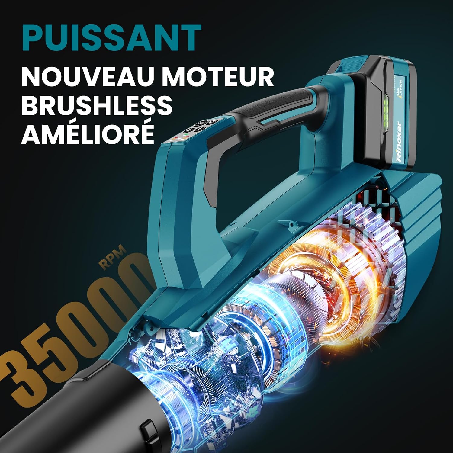 Detalle 2 de Souffleur Batterie 850W 2x5,2Ah 🌬