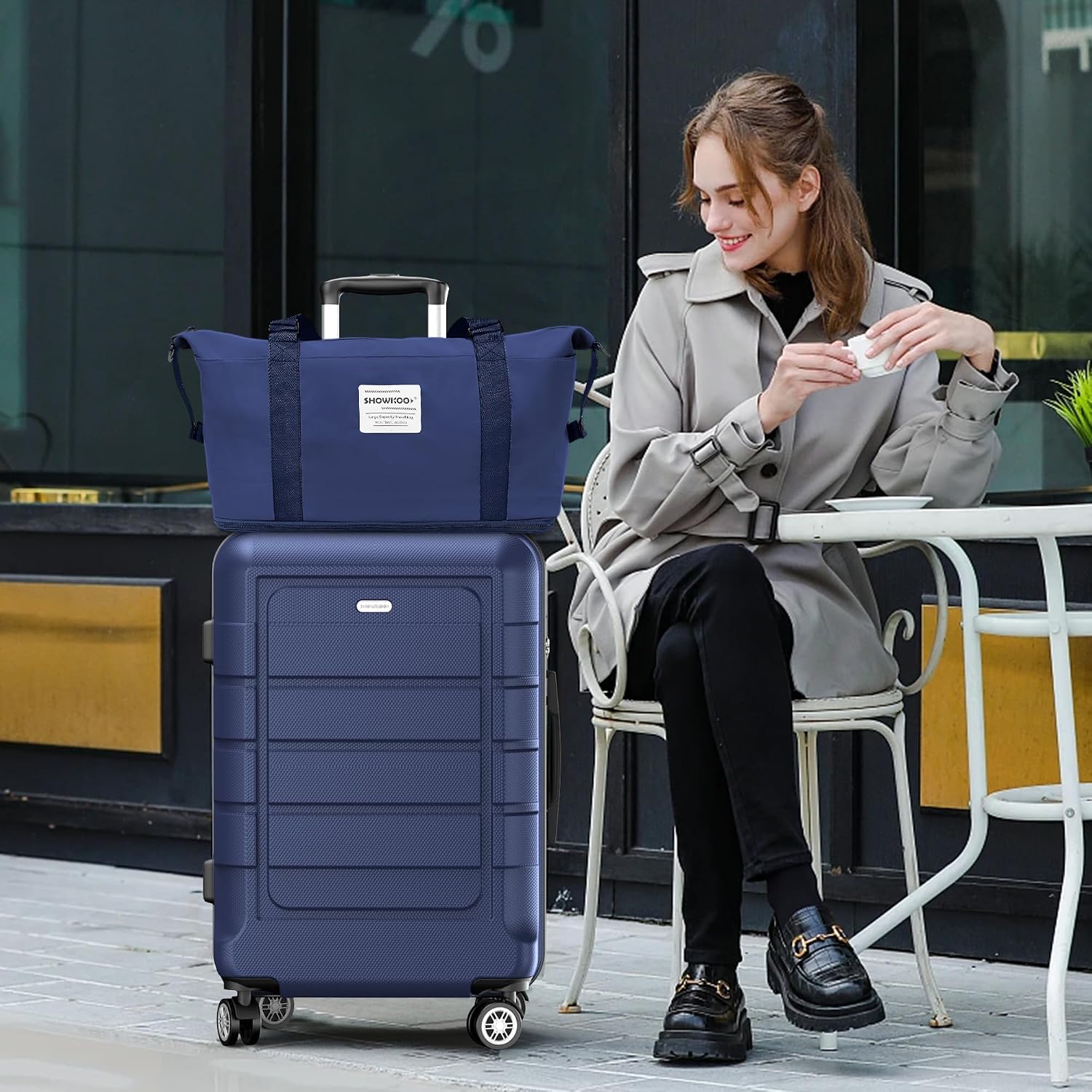 Detalle 2 de SHOWKOO Suitcase Hard Shell Expandable 3-piece set