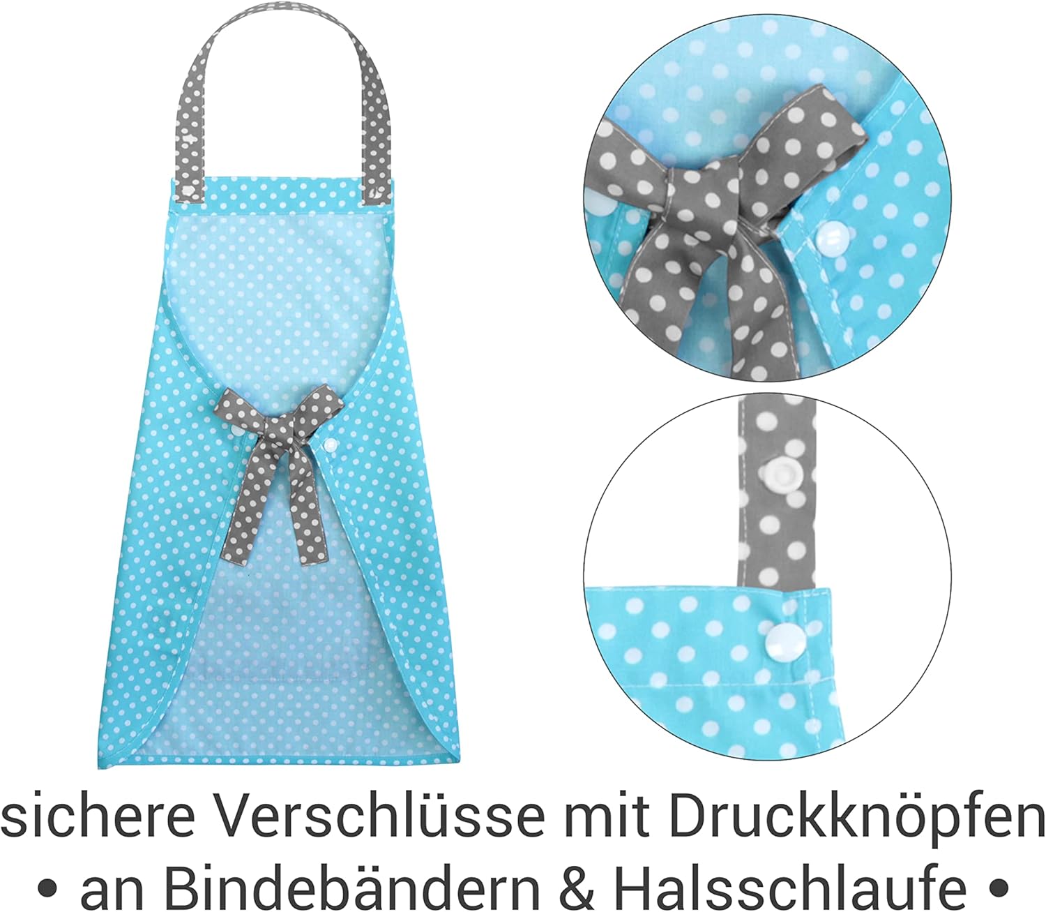 Detalle de Emily’s Check Tablier à bavette pour enfants – 3–6 ans, 2 tailles, 5 variantes