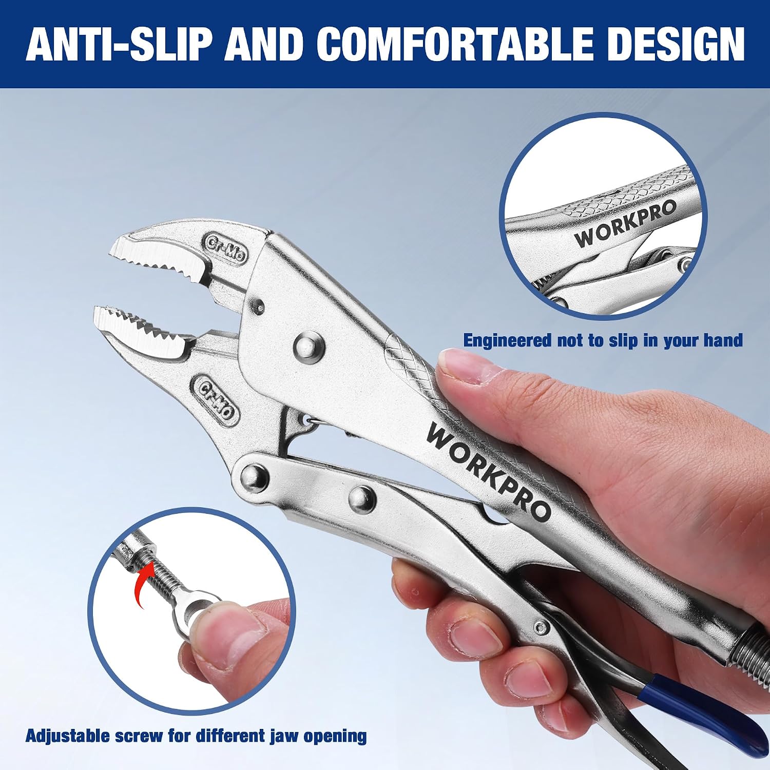 Detalle 1 de WORKPRO Locking Pliers, 10-Inch
