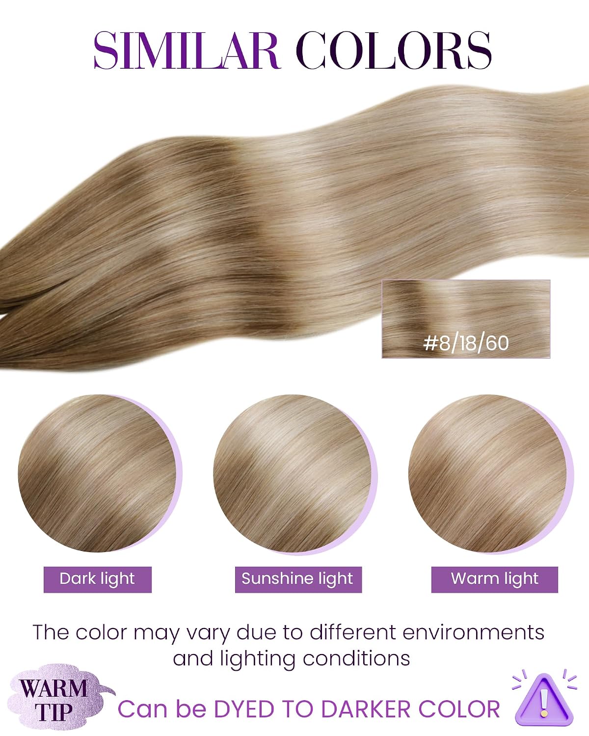 Detalle de LaaVoo Extensions Echthaar Bondings Blond Ombre 50 cm – Keratin U-Tip Echthaar Bonding Extensions