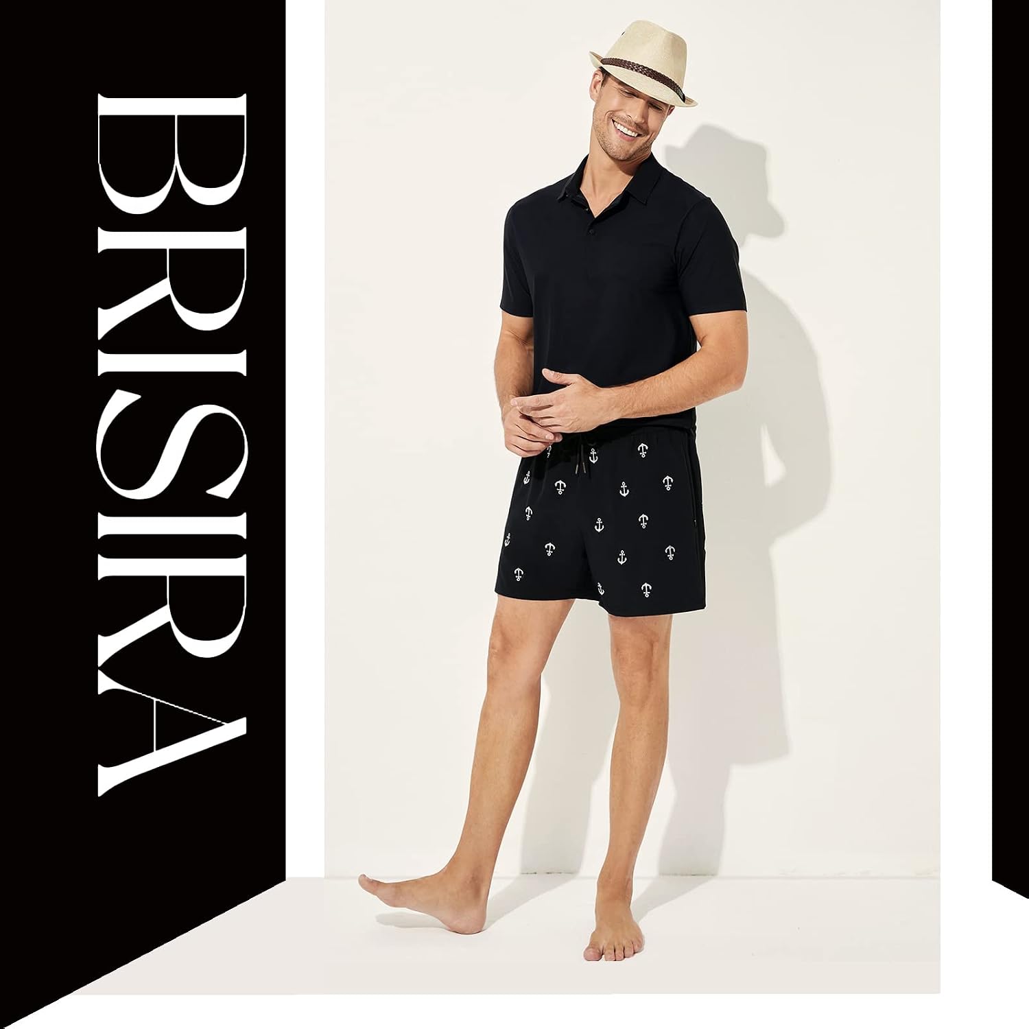 Detalle 2 de BRISIRA Men's Swim Trunks 5-Inch Inseam Quick Dry