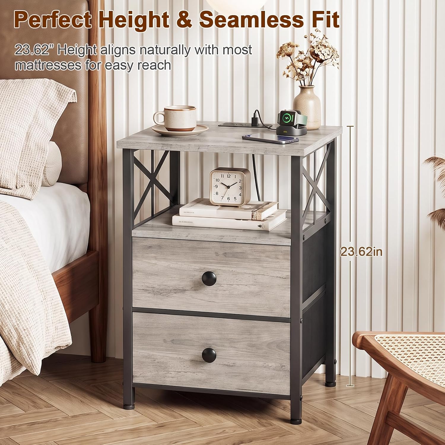 Detalle de AMHANCIBLE Nightstands Set of 2