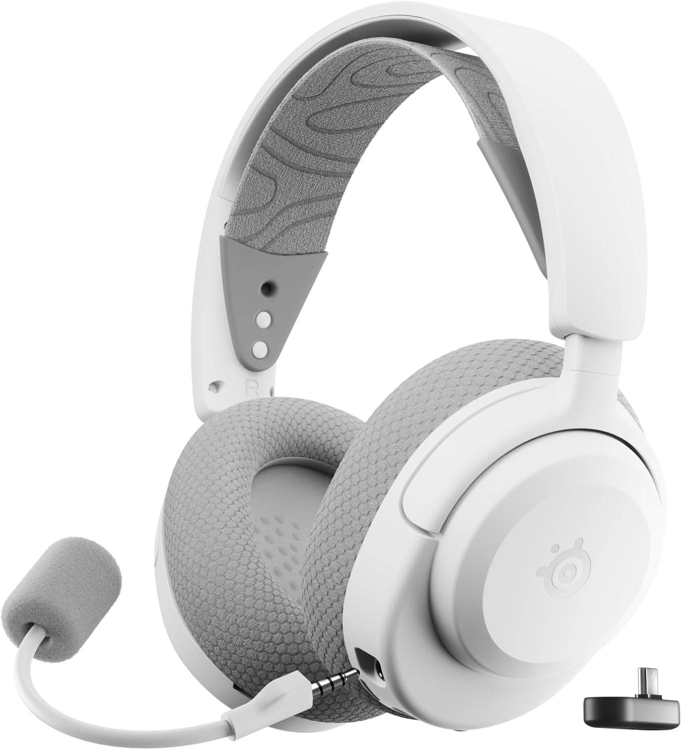 Detalle de SteelSeries Arctis Nova 3P Wireless headset for PS5, PC and Switch (white) with mobile app control