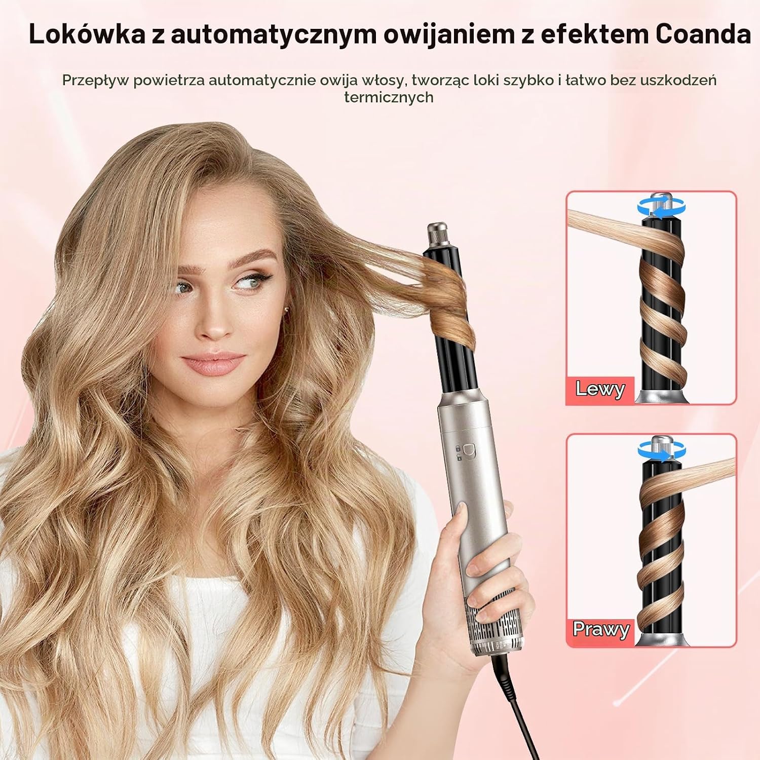 Detalle de OHFAMO Multistyler – lokówka i suszarka jonowa 1000 W z wymiennymi końcówkami
