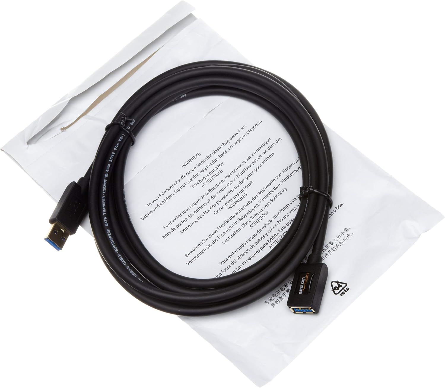 Detalle 2 de Amazonベーシック YRRY USB 3.0延長ケーブル 3.0m、金メッキコネクター